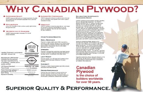 Why Plywood...Why Canadian Plywood Brochure
