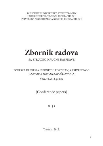 5. Zbornik radova sa konferencije "Poreska ... - "VITEZ" Travnik
