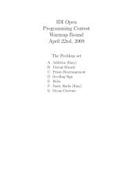 IDI Open Programming Contest Warmup Round April 22nd, 2009