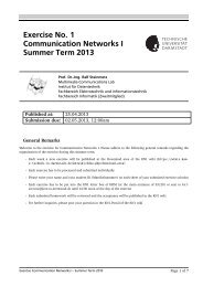 Exercise No. 1 Communication Networks I Summer Term 2013