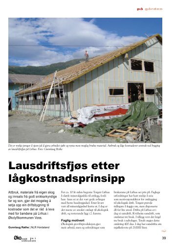 LausdriftfjÃ¸s etter lÃ¥gkostnadsprinsipp - Fagbladet Ãkologisk Landbruk