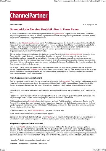 So entwickeln Sie eine Projektkultur in Ihrer - Dr. Kraus & Partner