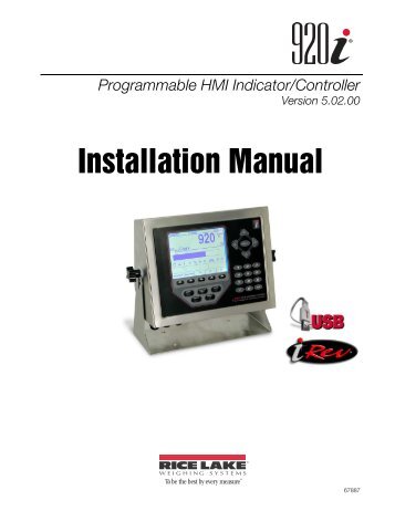 920i Installation manual - Rice Lake Weighing Systems