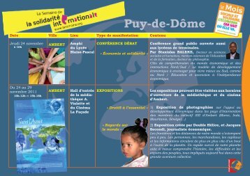 Programme SSI Ambert - La Semaine de la solidaritÃ© internationale