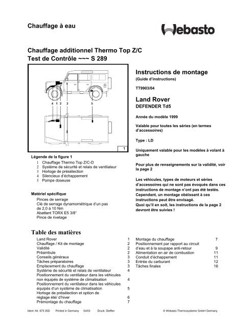 Chauffage ã Eau Chauffage Additionnel Thermo Top Zc Test De