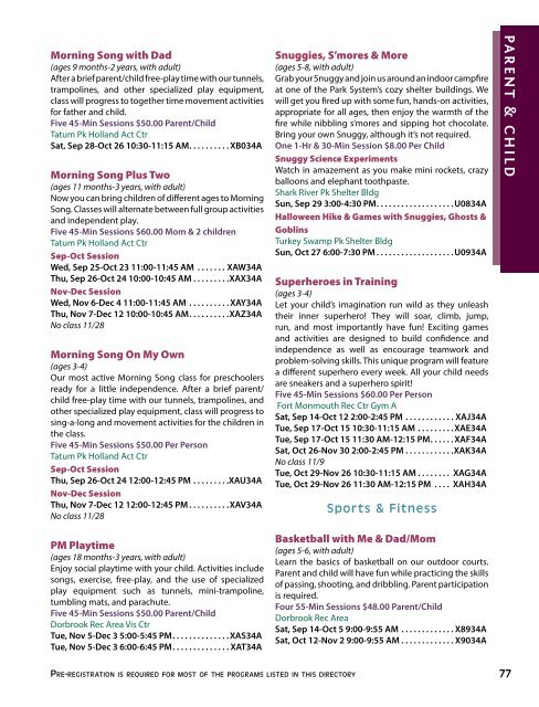 Fall Program Directory - Monmouth County