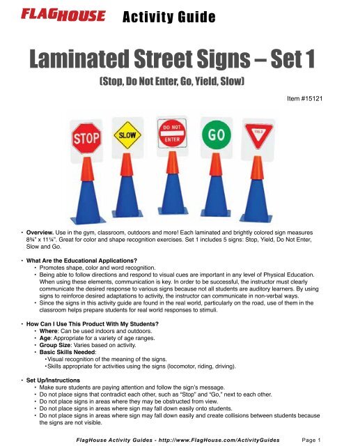 Laminated Street Signs Set 1 Flaghouse
