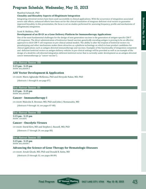 Final Program - American Society of Gene & Cell Therapy