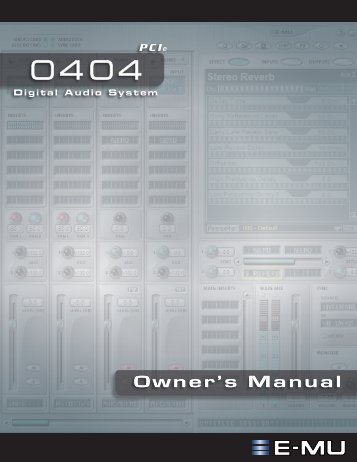 E-MU 0404 PCIe Digital Audio System OpMan - English - Version 2.10