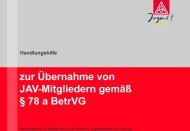 zur Ãbernahme von JAV-Mitgliedern gemÃ¤Ã Â§ 78 a BetrVG - IG Metall