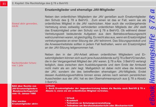 zur Ãbernahme von JAV-Mitgliedern gemÃ¤Ã Â§ 78 a BetrVG - IG Metall