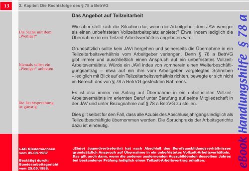 zur Ãbernahme von JAV-Mitgliedern gemÃ¤Ã Â§ 78 a BetrVG - IG Metall