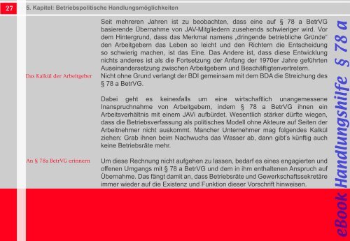 zur Ãbernahme von JAV-Mitgliedern gemÃ¤Ã Â§ 78 a BetrVG - IG Metall