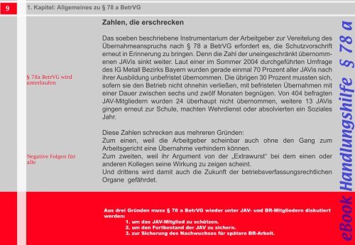 zur Ãbernahme von JAV-Mitgliedern gemÃ¤Ã Â§ 78 a BetrVG - IG Metall