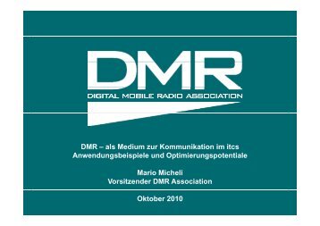 DMR â als Medium zur Kommunikation im itcs ... - Itcs-info.de