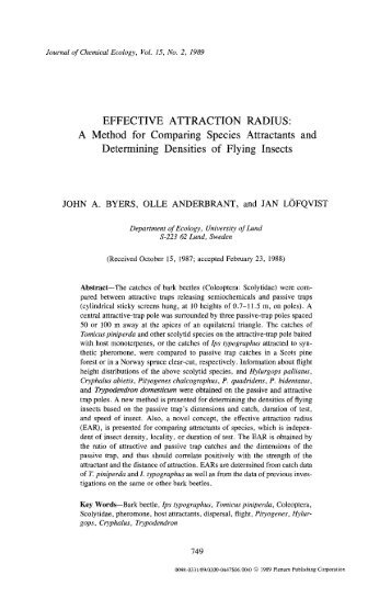 EFFECTIVE ATTRACTION RADIUS: A Method ... - Chemical Ecology