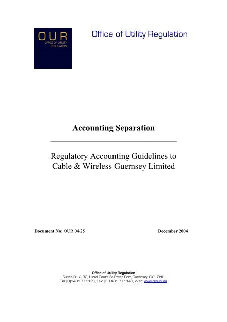 Accounting Separation Regulatory Accounting Guidelines ... - CICRA