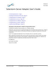 Solarstorm Server Adapter User's Guide - Morena Francia