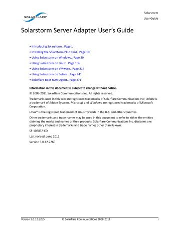 Solarstorm Server Adapter User's Guide - Morena Francia