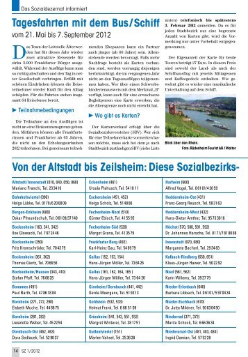 Von der Altstadt bis Zeilsheim:  Diese ... - Senioren Zeitschrift Frankfurt