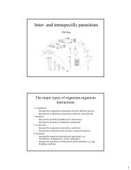 Inter- and intraspecific parasitism - Behavioural Ecology