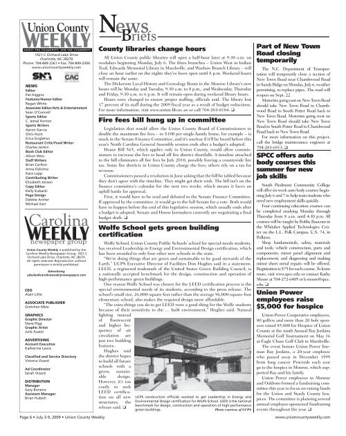 Union County Union County - Carolina Weekly Newspapers