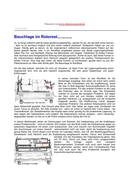 Bauchlage im Rotorestvon AndrÃ© Gerdes - IntensivCareUnit