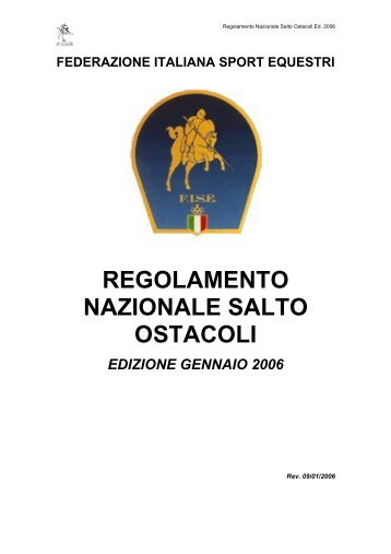 Regolamento Nazionale Salto Ostacoli 2006 - FISE Comitato ...