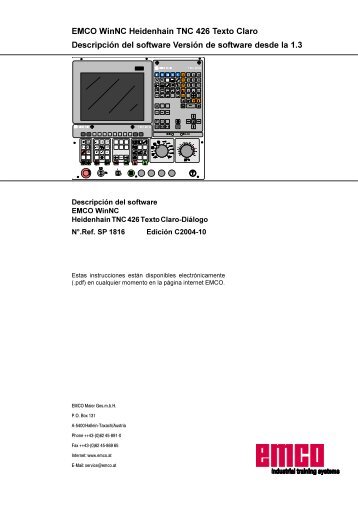 EMCO WinNC Heidenhain TNC 426 Texto Claro DescripciÃ³n del ...