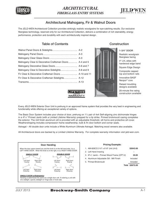 JELD-WEN Architectural Fiberglass - Brosco