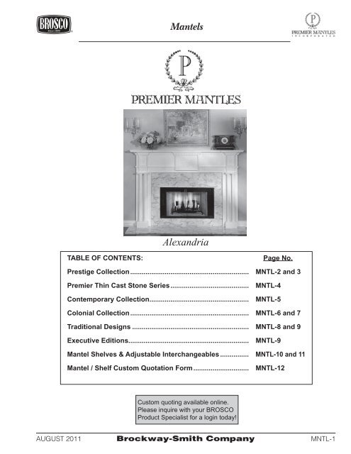 Brosco Moulding Chart