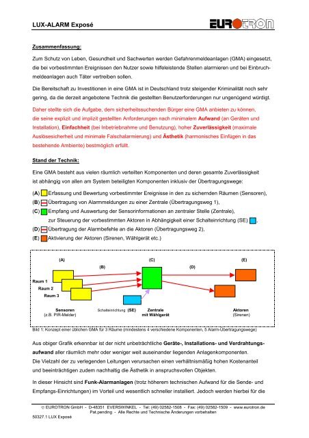 LUX-Alarm Konzept - Eurotron Sicherheitstechnik GmbH