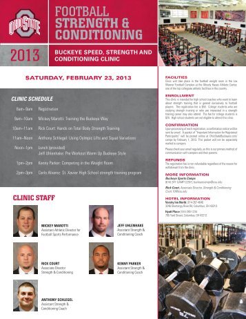 Ohio State Football Speed, Strength & Conditioning Clinic , Feb 23 ...