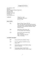 1 CURRICULUM VITAE Alice McIntyre, Ph.D ... - Hellenic College