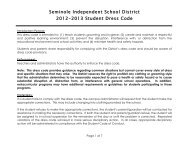 Dress Code - Seminole Independent School District