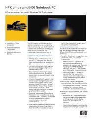HP Compaq nc6400 Notebook PC Data Sheet