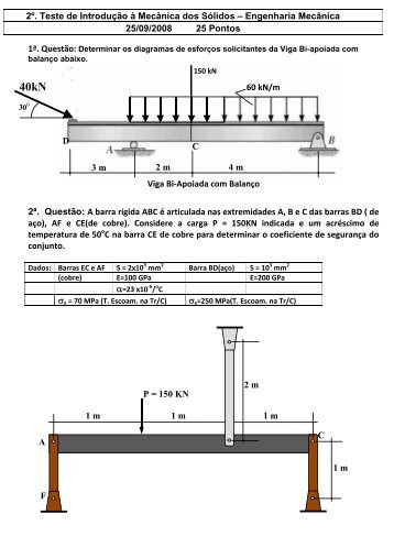 2Âº. Teste de IntroduÃ§Ã£o Ã  MecÃ¢nica dos SÃ³lidos â Engenharia ...