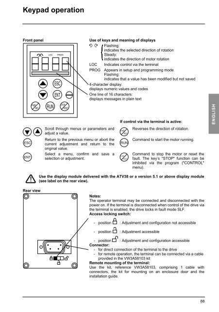 Altivar 38 - variable speed drive - user's manual