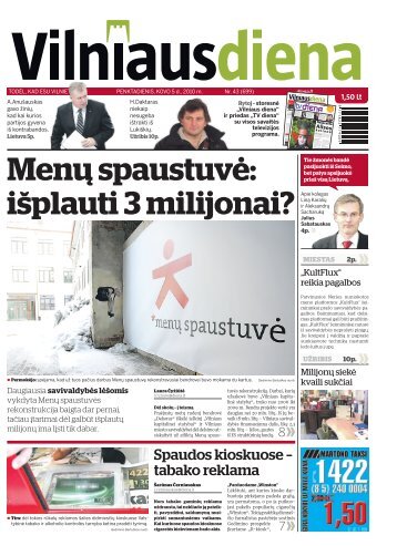 MenÅ³ spaus tuvÄ: iÅ¡p lau ti 3 mi li jo nai? - Diena.lt