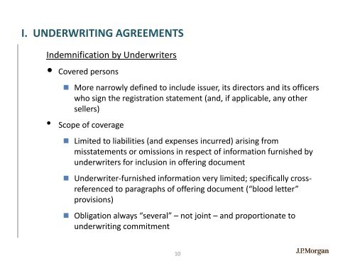 i. underwriting agreements