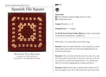Spanish Tile Square - Priscilla's Crochet