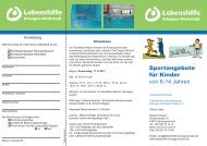 Faltblatt Kindersport.indd - Lebenshilfe Erlangen-HÃ¶chstadt