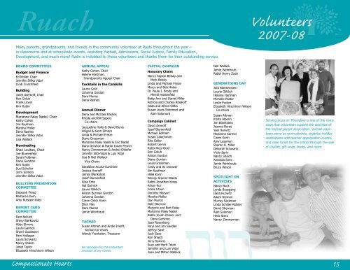 Annual Report 2007-2008/5768 - The Rashi School