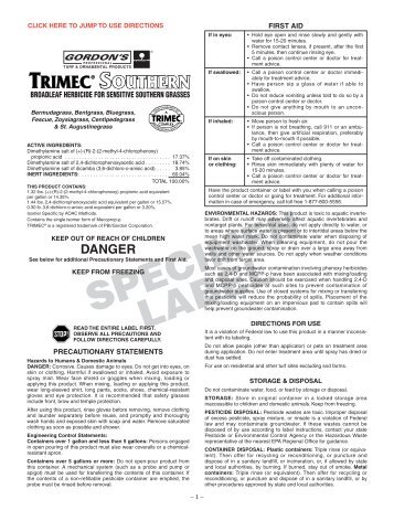 Trimec Southern Specimen Label - WP Law, Inc.