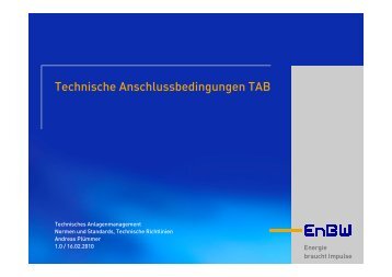 Technische Anschlussbedingungen TAB - EnBW ...