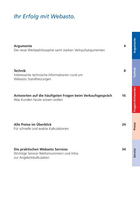 Webasto Standheizungen. Argumente für Ihren Verkaufserfolg.