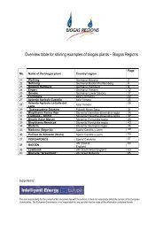 Overview table for shining examples of biogas plants â Biogas ...