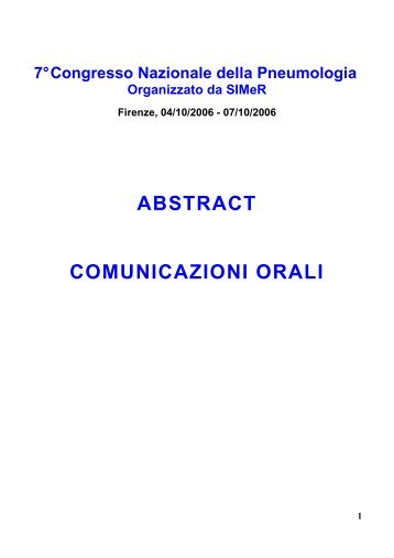 Abstracts Comunicazioni Orali - AIM Group