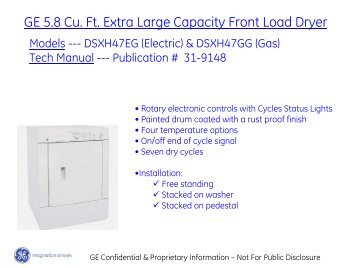 GE 5.8 Cu. Ft. Extra Large Capacity Front Load Dryer