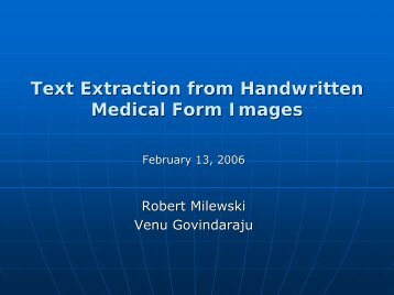 Text Extraction from Handwritten Medical Form Images - CEDAR